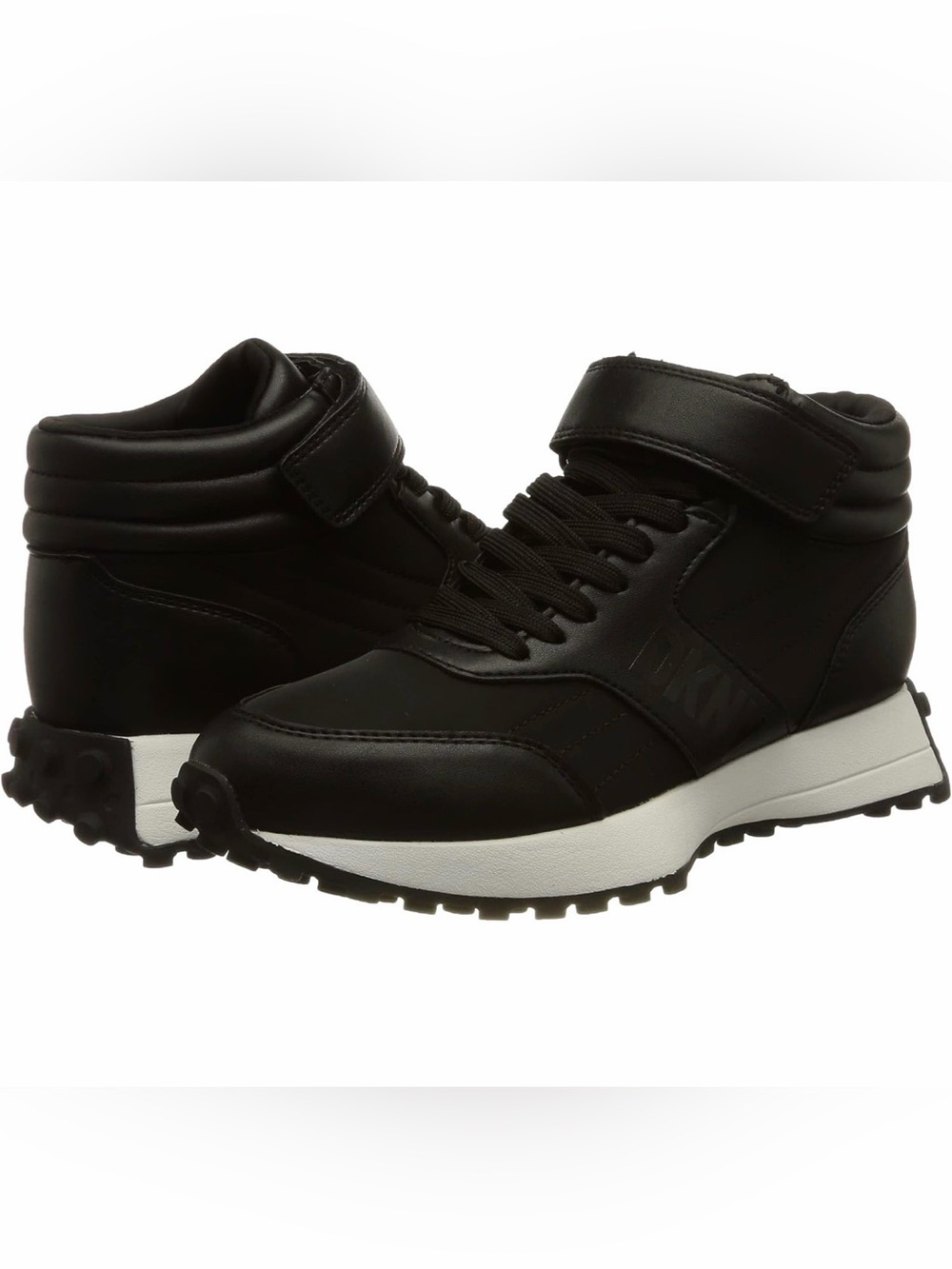 DKNY Womens Noemi black Lace Up Mid Everyday Sneaker size 7.5